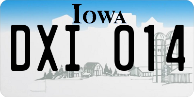 IA license plate DXI014