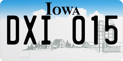 IA license plate DXI015