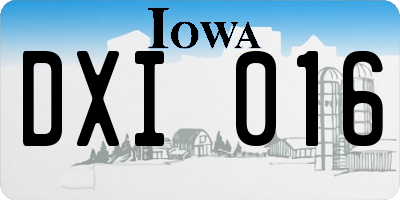 IA license plate DXI016
