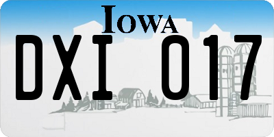 IA license plate DXI017