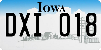 IA license plate DXI018