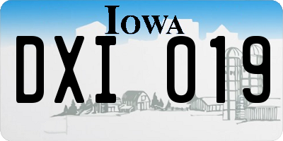 IA license plate DXI019