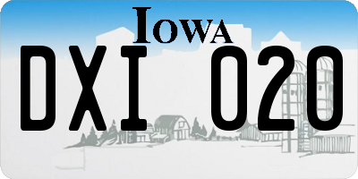 IA license plate DXI020