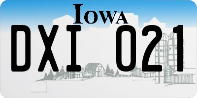 IA license plate DXI021