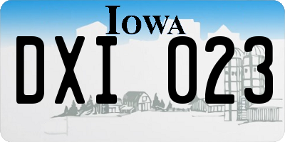 IA license plate DXI023