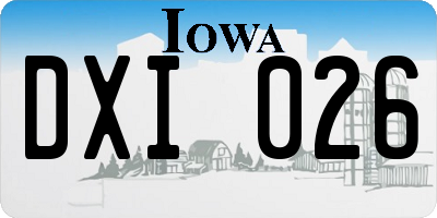 IA license plate DXI026