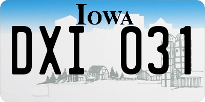 IA license plate DXI031