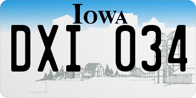IA license plate DXI034