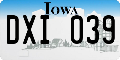 IA license plate DXI039