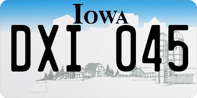 IA license plate DXI045
