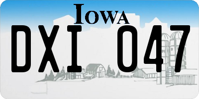 IA license plate DXI047