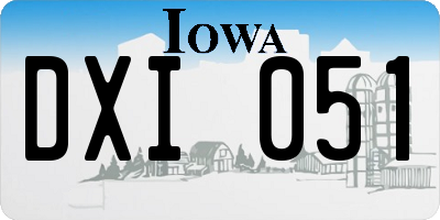 IA license plate DXI051