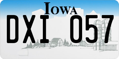 IA license plate DXI057