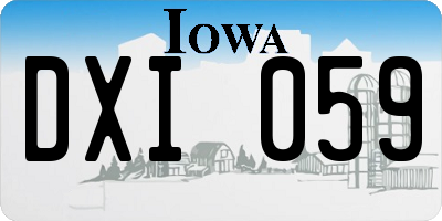 IA license plate DXI059