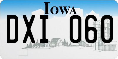 IA license plate DXI060