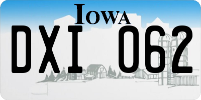 IA license plate DXI062