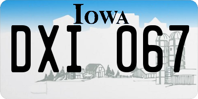 IA license plate DXI067