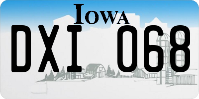 IA license plate DXI068