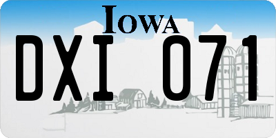 IA license plate DXI071