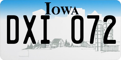 IA license plate DXI072