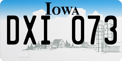 IA license plate DXI073