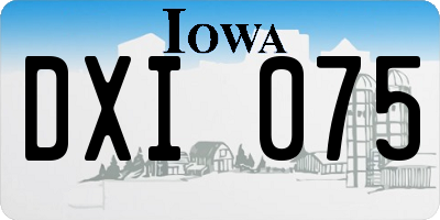 IA license plate DXI075