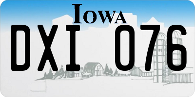 IA license plate DXI076
