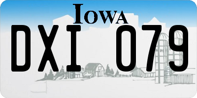 IA license plate DXI079