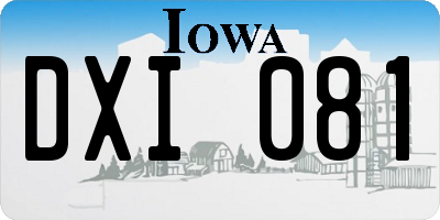 IA license plate DXI081
