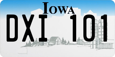 IA license plate DXI101