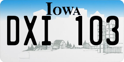 IA license plate DXI103