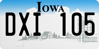 IA license plate DXI105