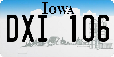 IA license plate DXI106