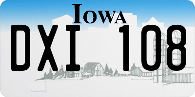 IA license plate DXI108