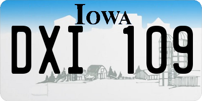 IA license plate DXI109