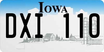 IA license plate DXI110