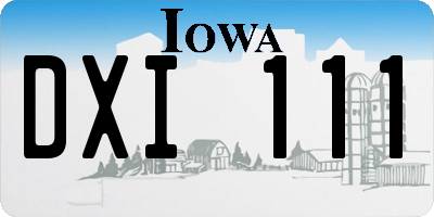IA license plate DXI111