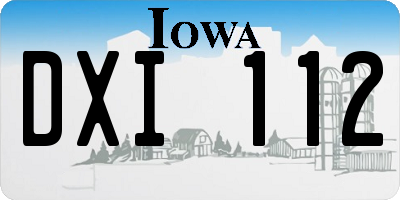 IA license plate DXI112