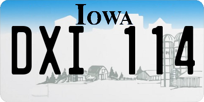 IA license plate DXI114