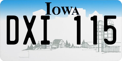 IA license plate DXI115
