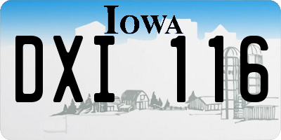 IA license plate DXI116