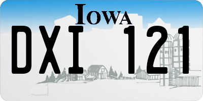 IA license plate DXI121