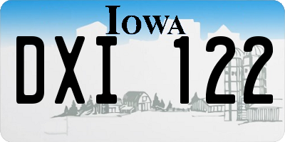 IA license plate DXI122
