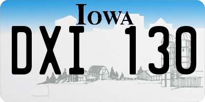 IA license plate DXI130