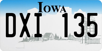 IA license plate DXI135