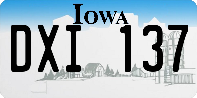 IA license plate DXI137