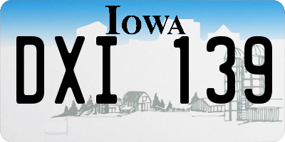 IA license plate DXI139