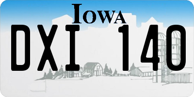 IA license plate DXI140