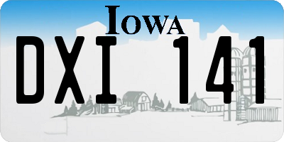 IA license plate DXI141