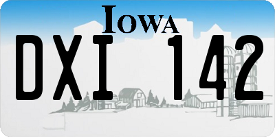 IA license plate DXI142